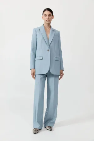 Single Button Tailored Blazer Stone Blue