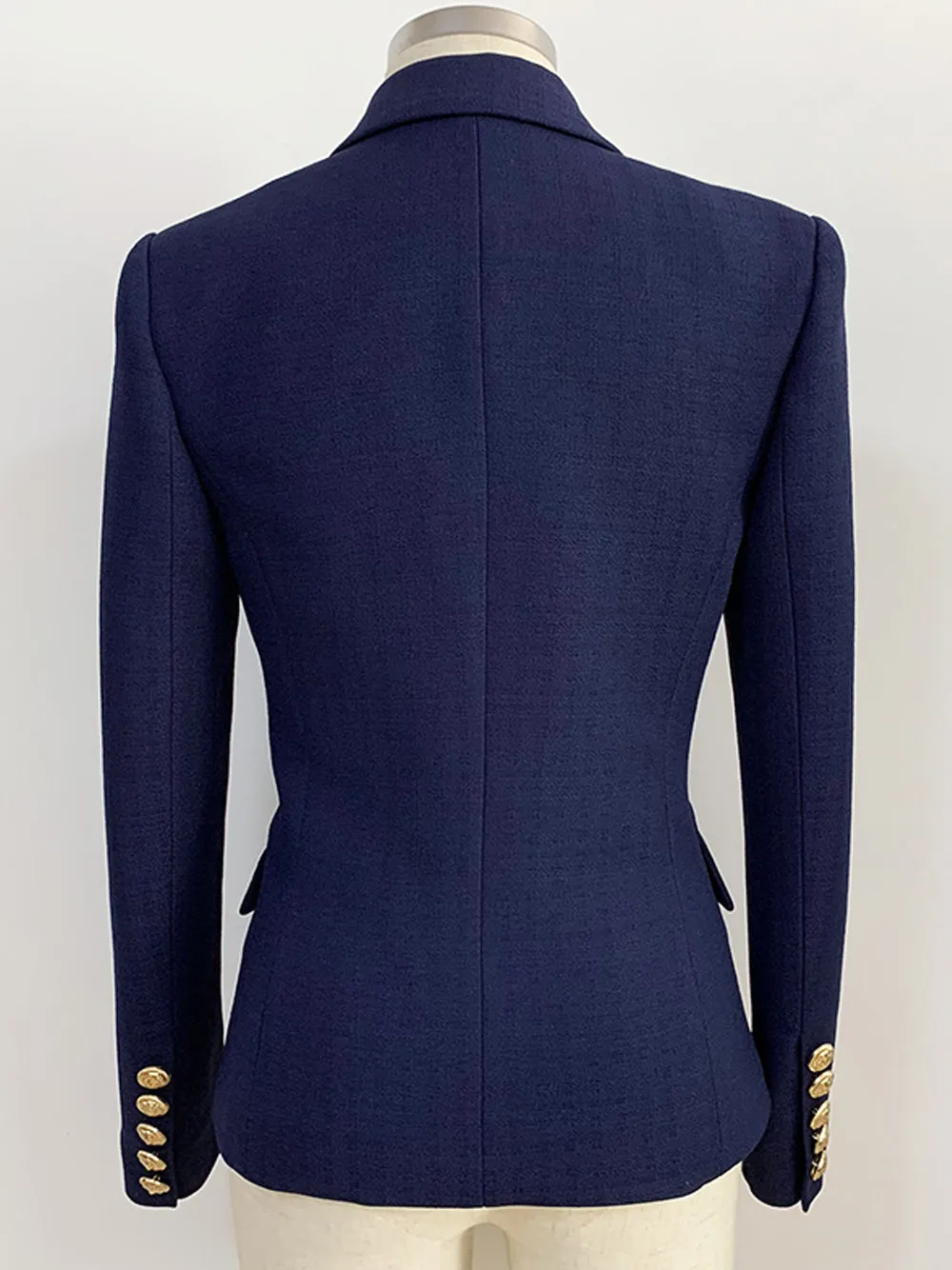 Slim Fit Double Breasted Blazer in Navy Blue