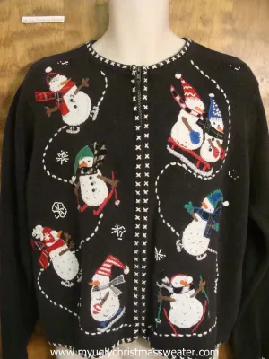 Snowmen Having Fun Cheap Ugly Christmas Sweater