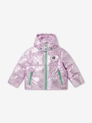 Stella McCartney Girls Metallic Puffer Jacket in Purple