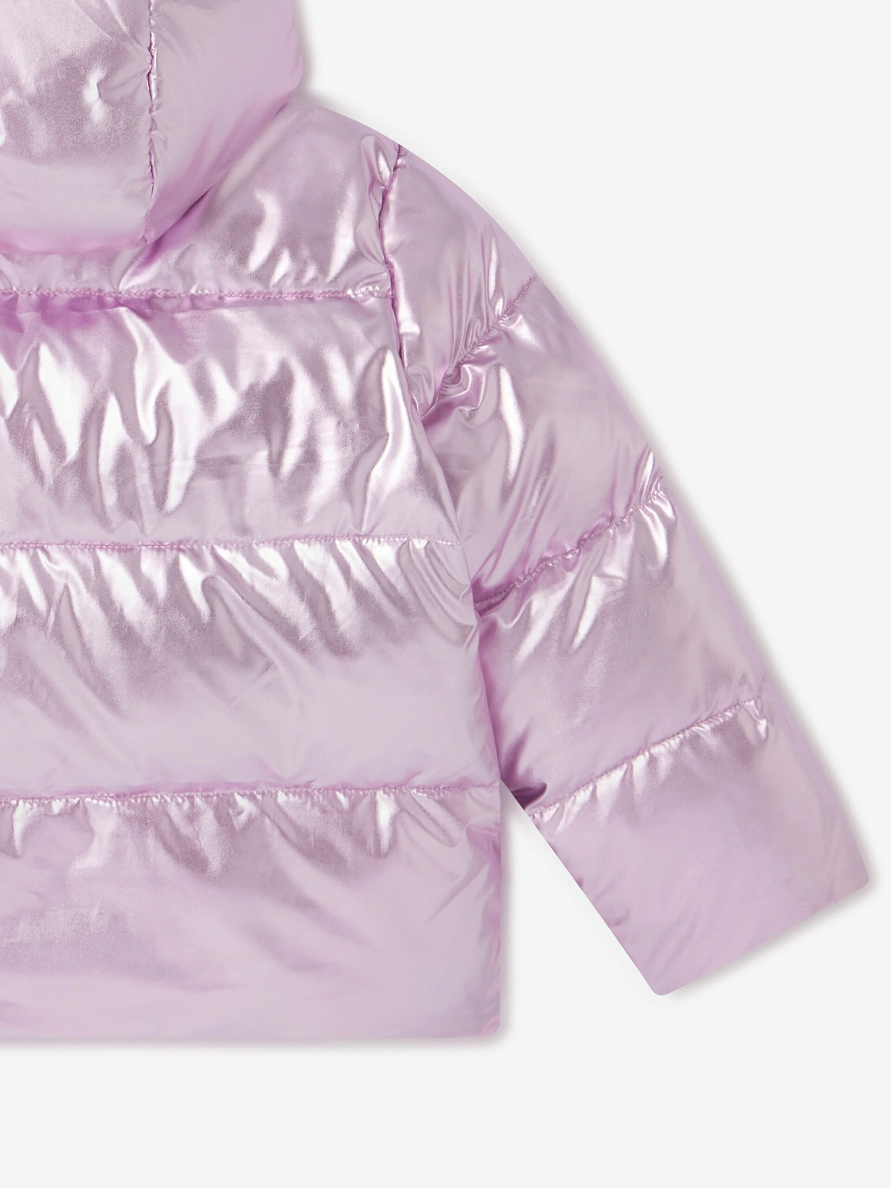 Stella McCartney Girls Metallic Puffer Jacket in Purple