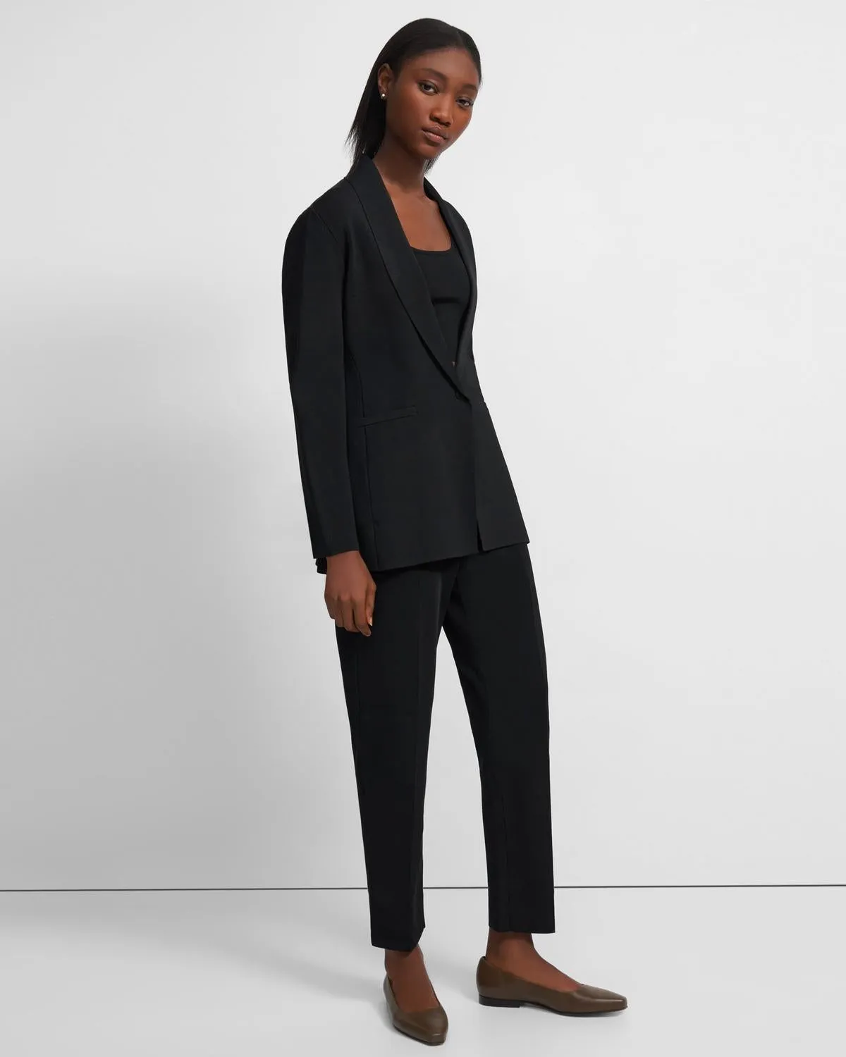 Stretch Knit Etiennette Blazer - Black