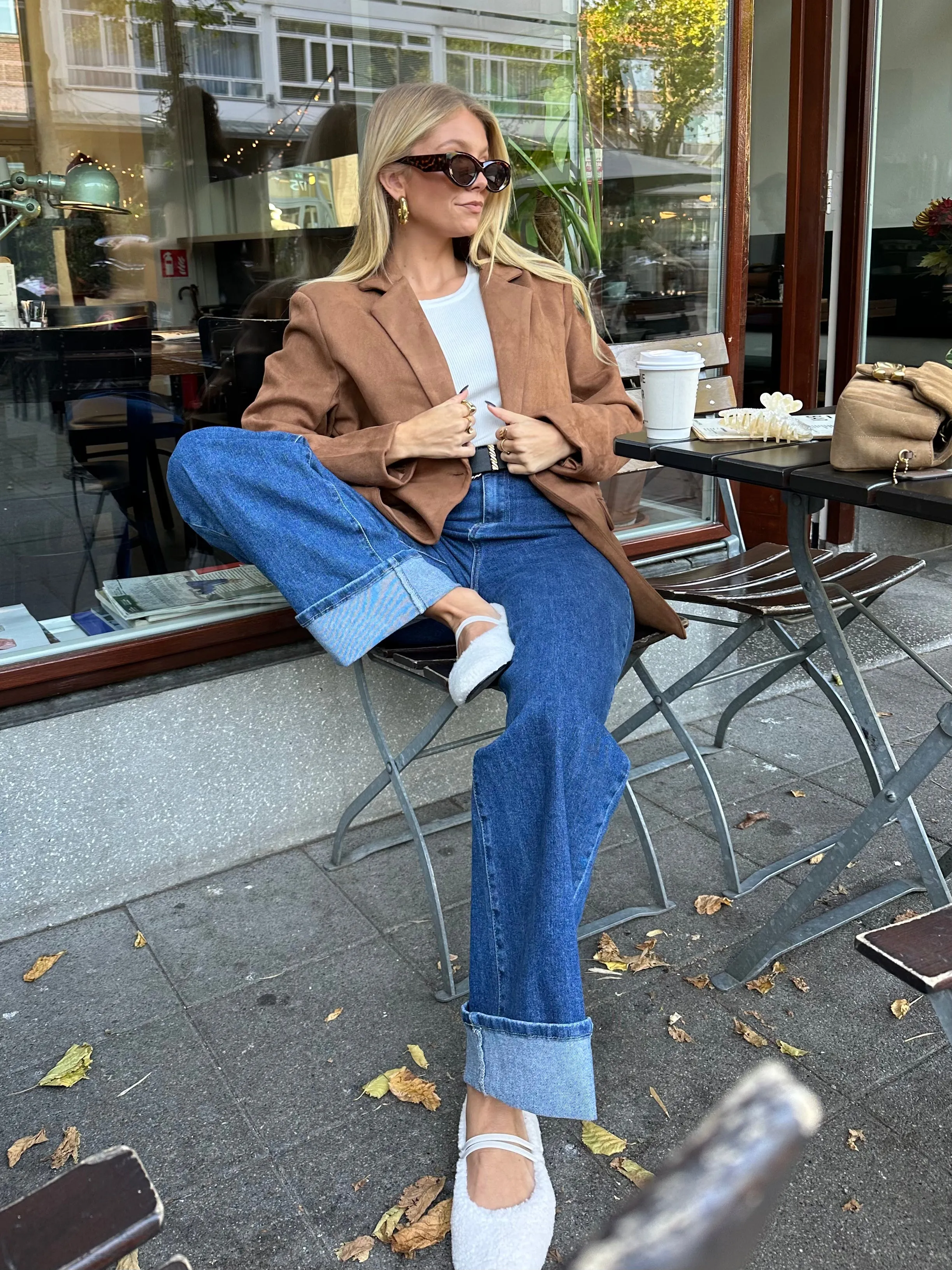 Suede blazer - Camel