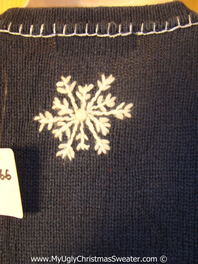 Tacky FROSTY Christmas Sweater with Snowflakes (f1366)