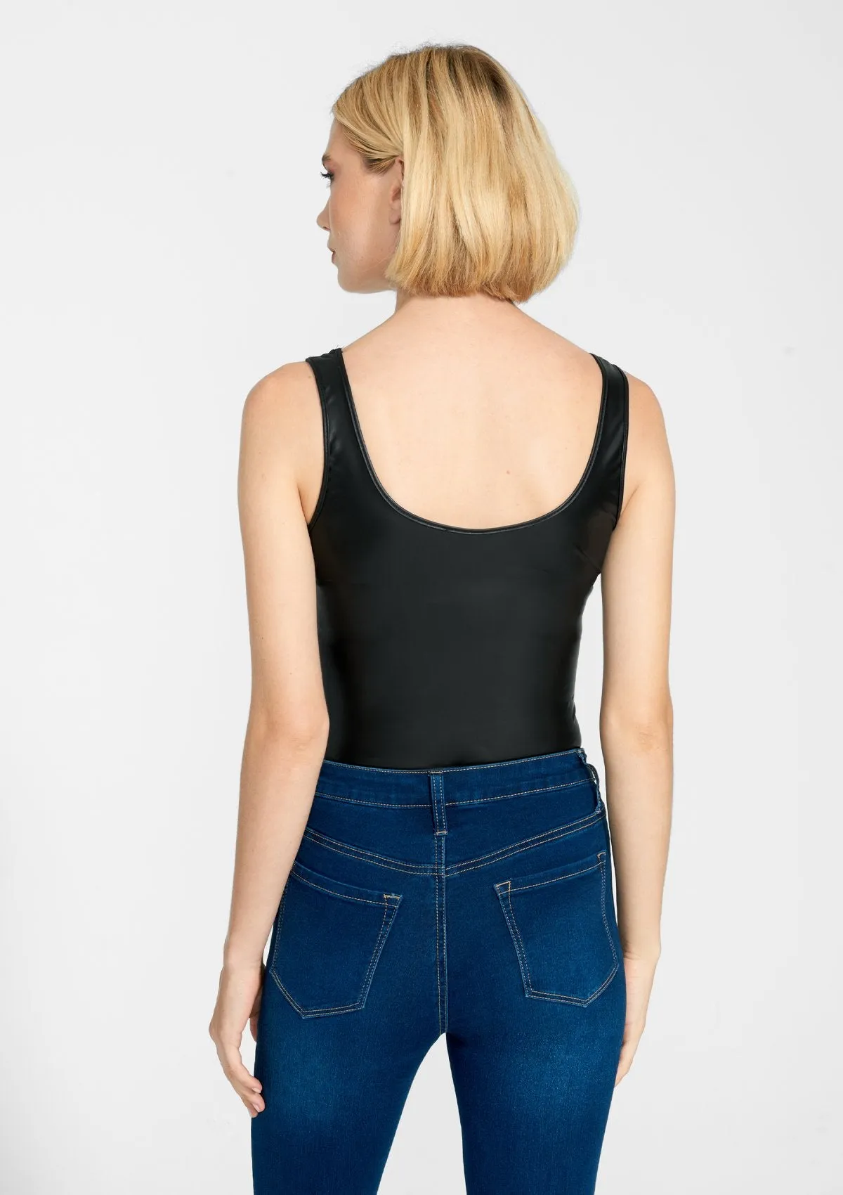 Tall Faux Leather Tank Bodysuit