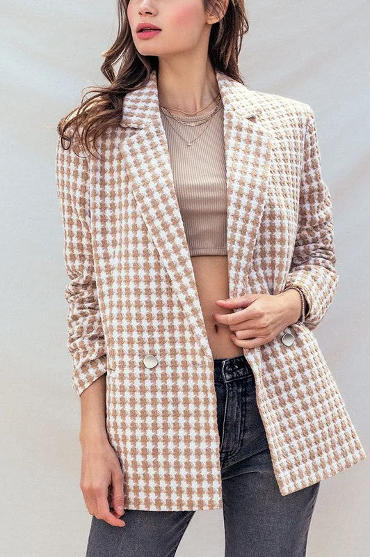 Tess Houndstooth Tweed Jacket