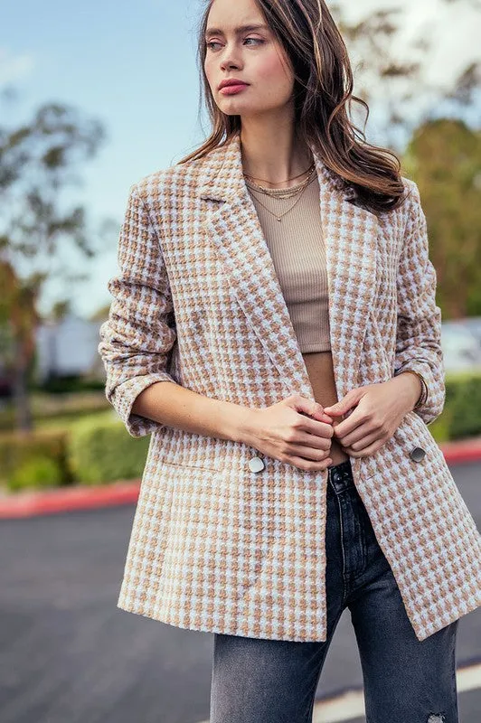 Tess Houndstooth Tweed Jacket