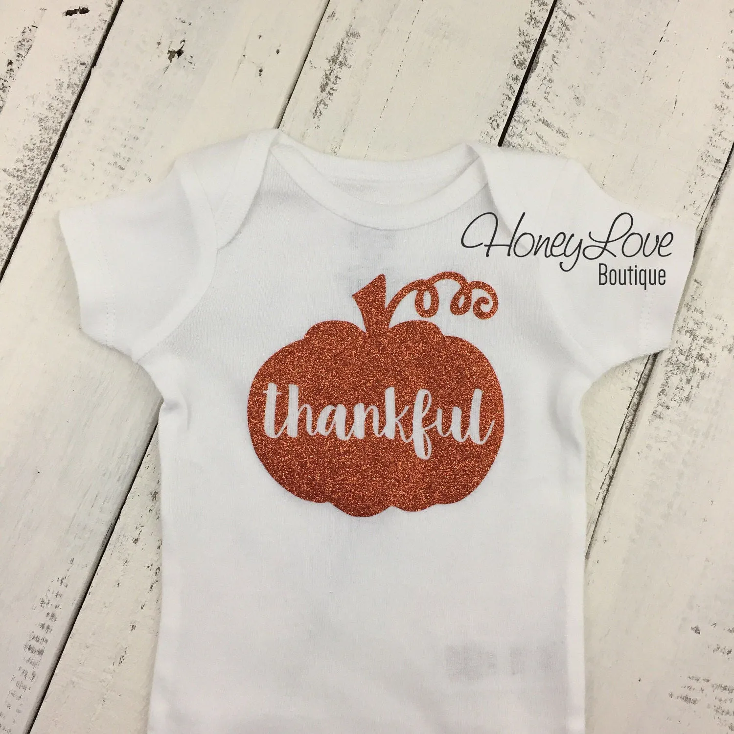 thankful Pumpkin - Orange glitter bodysuit