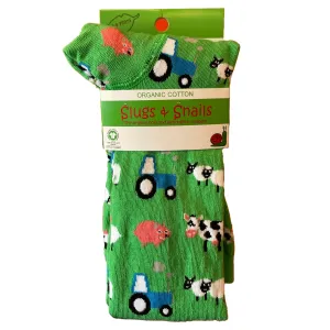 Tights- green farmyard