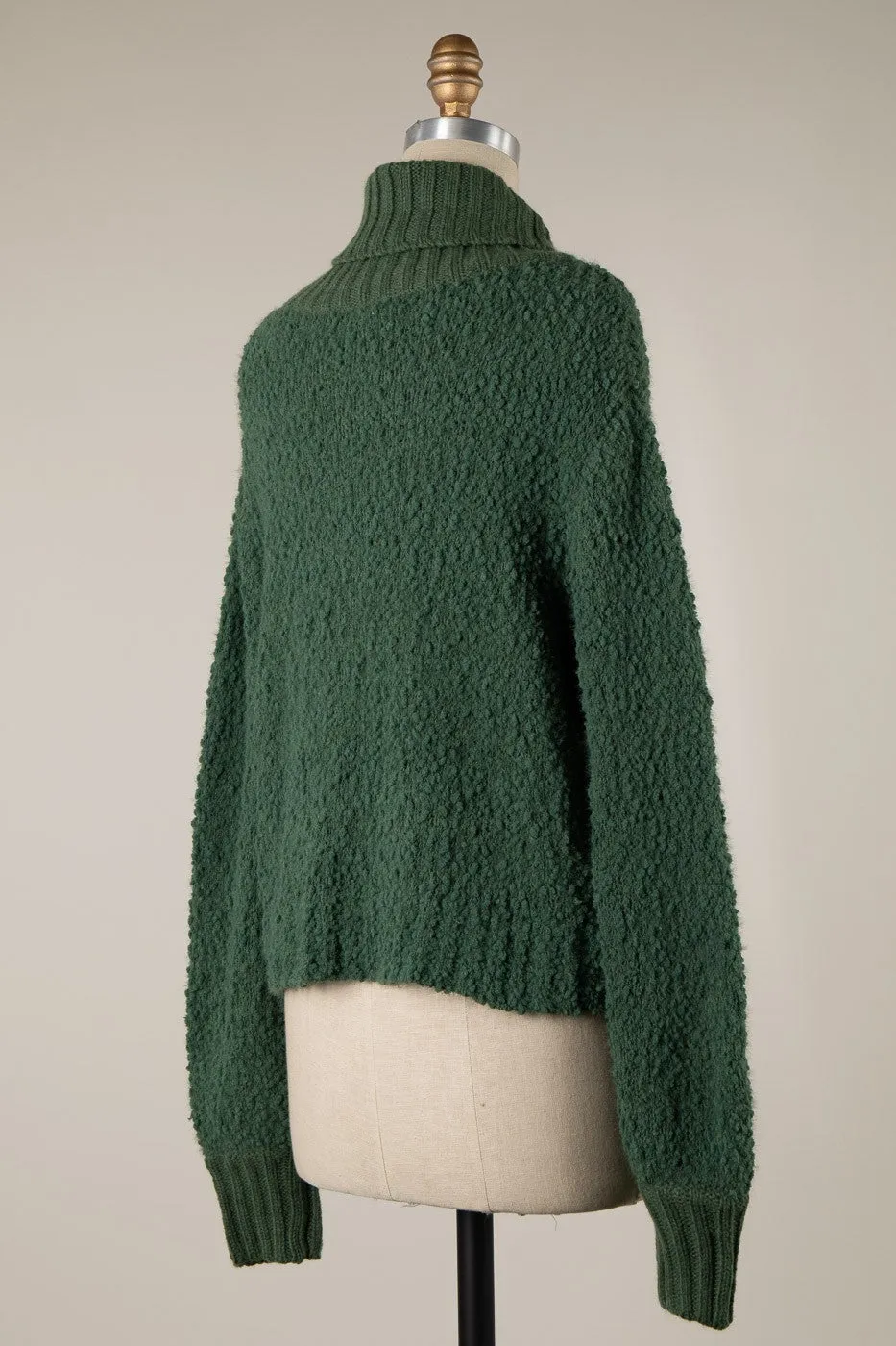 TURTLENECK POPCORN AND CABLE KNIT SWEATER 1 PACK