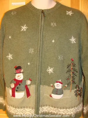 Two Sided Green Cheesy Christmas Sweater