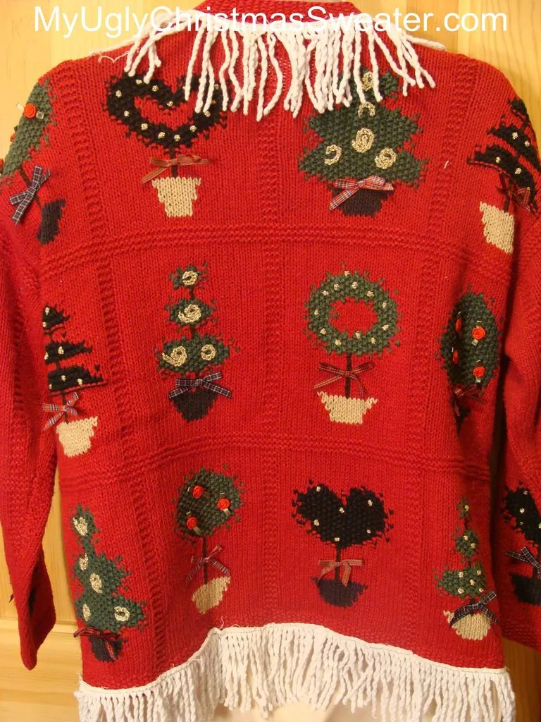 Ugly Christmas Sweater 2-sided Front and Back with Fringe