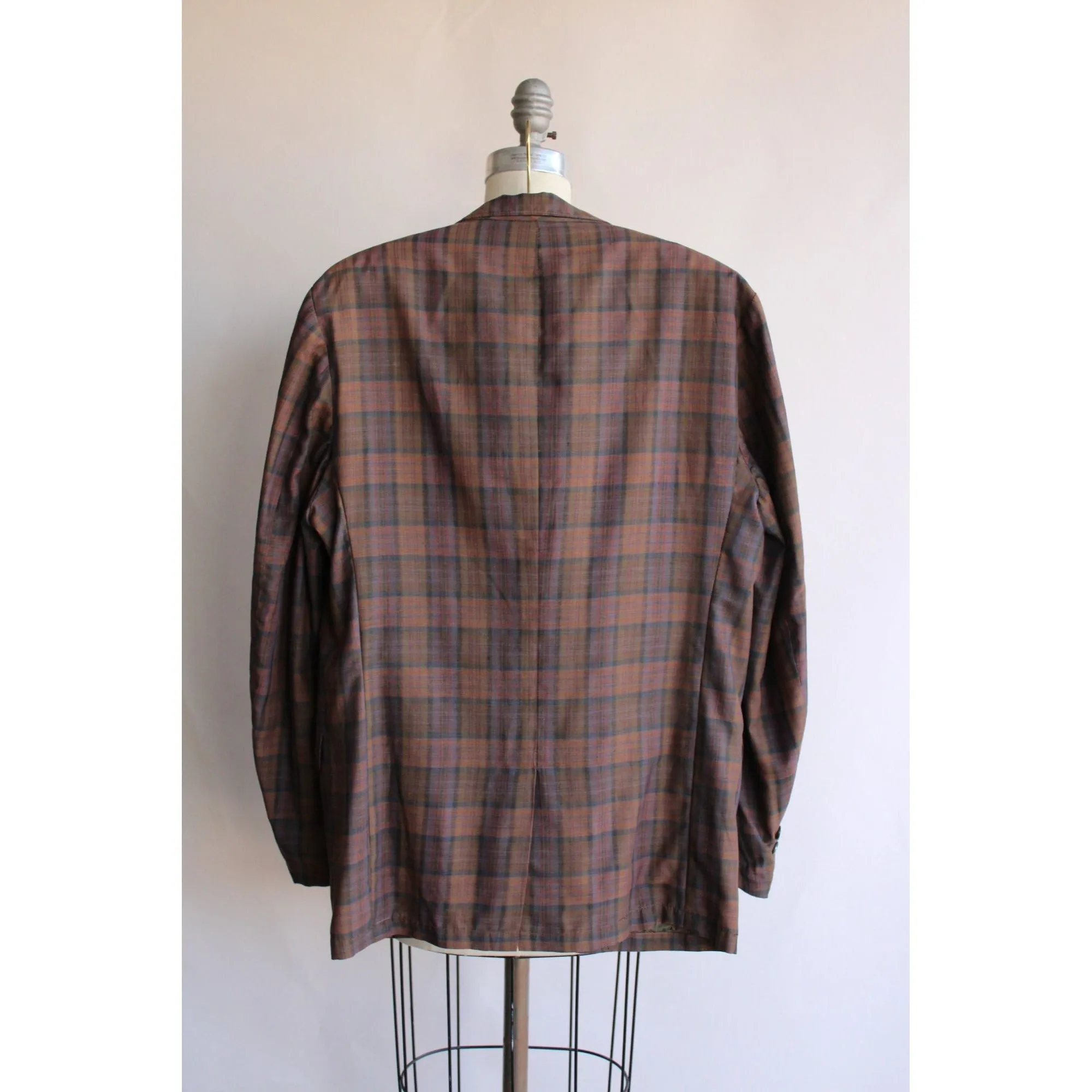 Vintage 1970s 1980s Mens Plaid Blazer Jacket