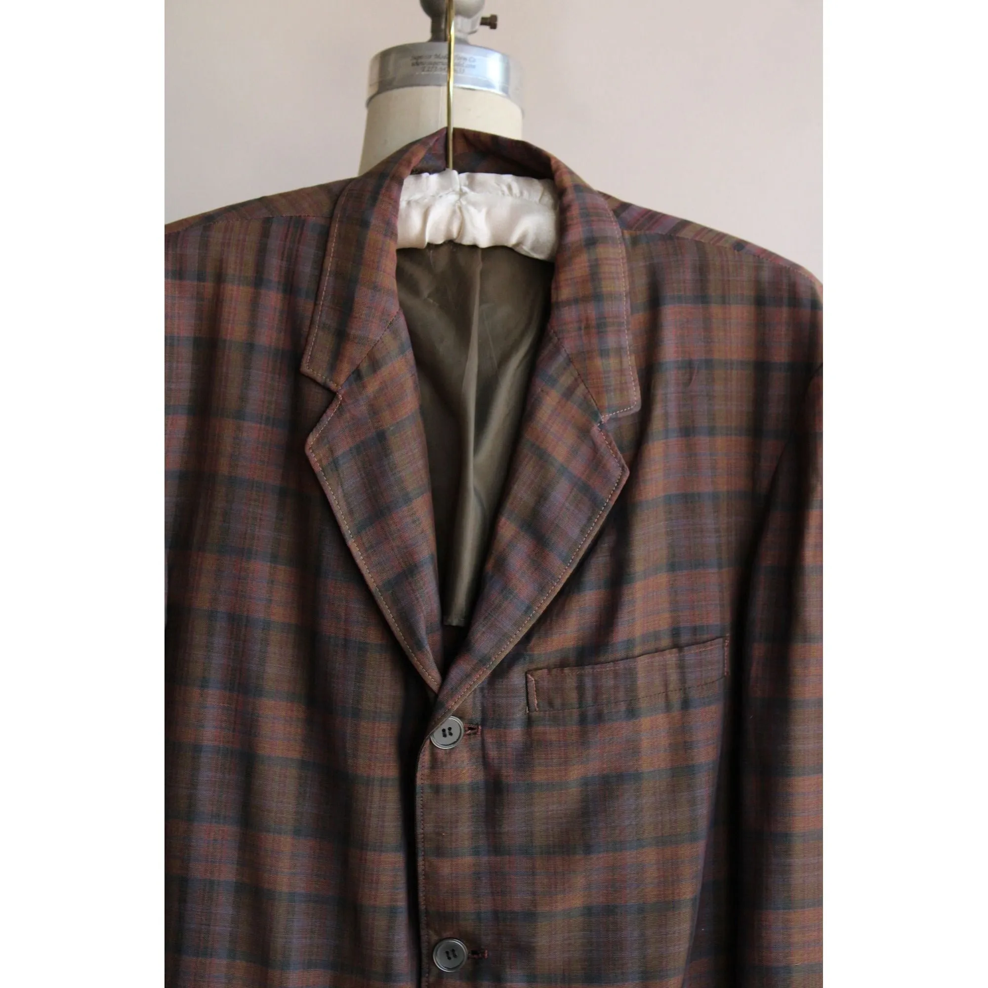 Vintage 1970s 1980s Mens Plaid Blazer Jacket