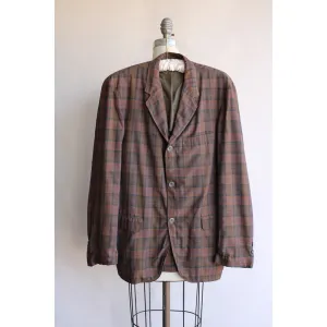 Vintage 1970s 1980s Mens Plaid Blazer Jacket