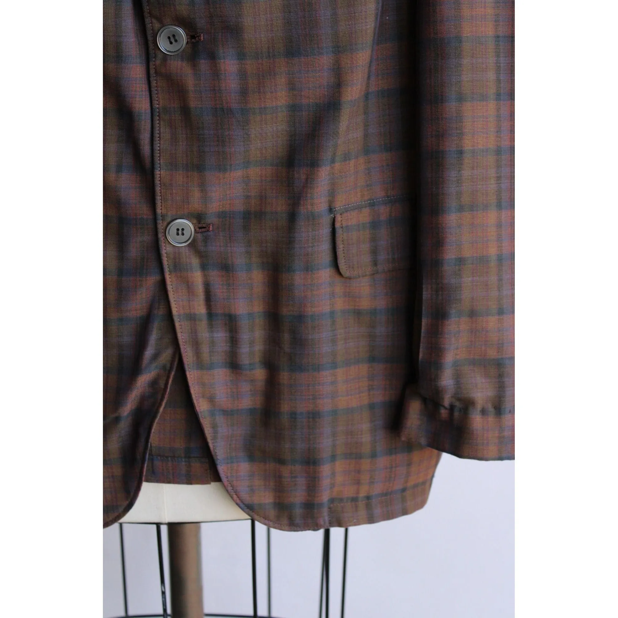 Vintage 1970s 1980s Mens Plaid Blazer Jacket