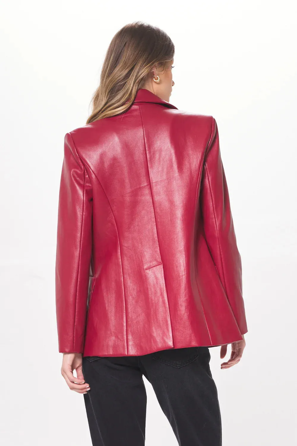 Vintage Havana Ruby Faux Leather Blazer