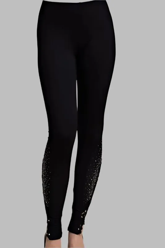 Vocal Vintage Lace & Stones Leggings - Black