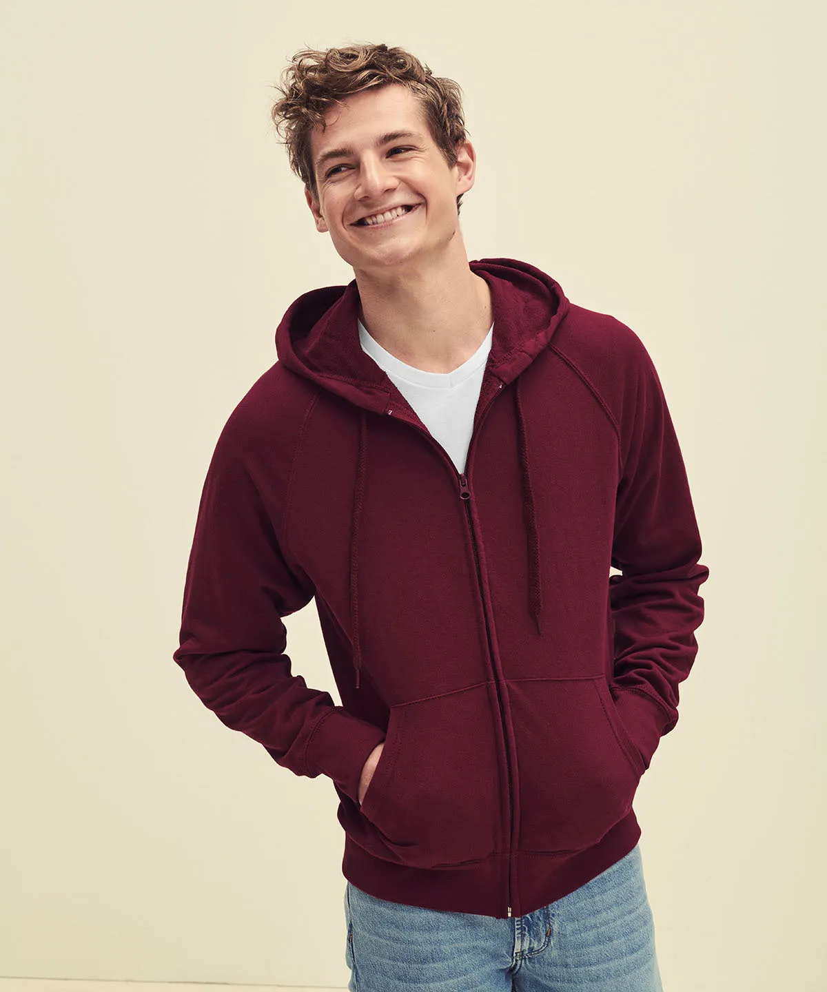 White - Lightweight hooded sweatshirt jacket