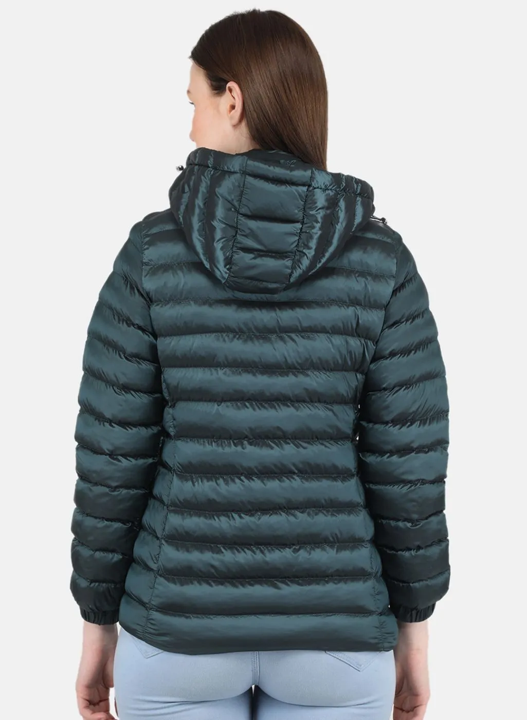 Women Green Puffer Jacket