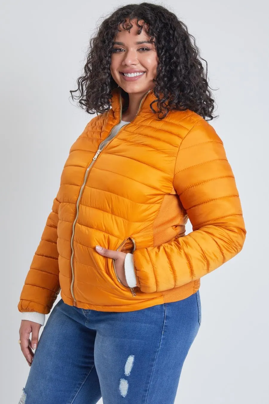 Women's Plus Winter Fitted Puffer Jacket