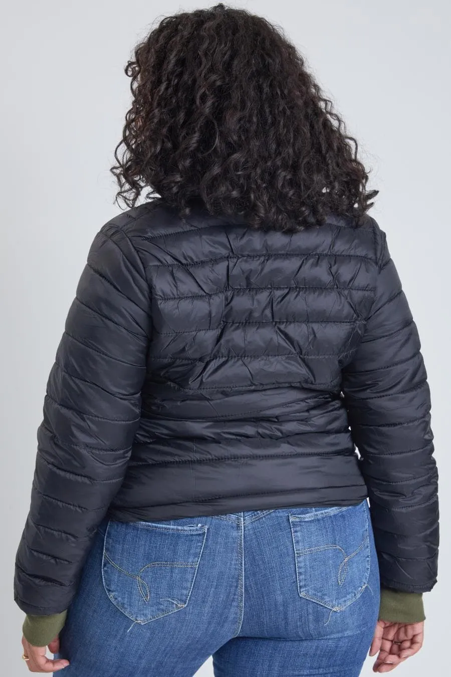 Women's Plus Winter Fitted Puffer Jacket