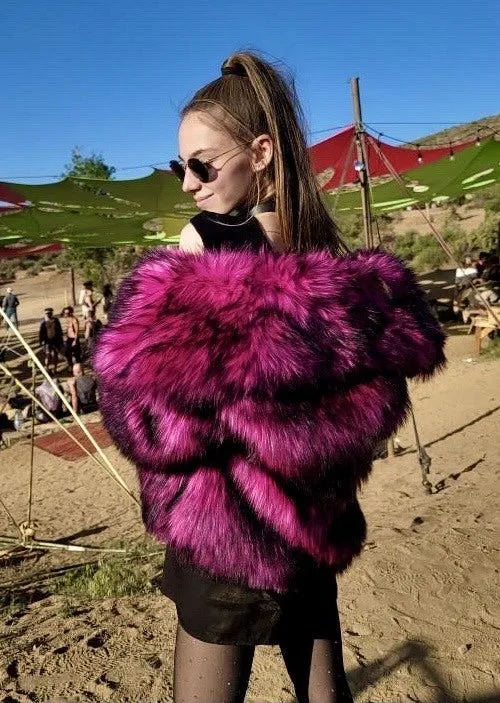 Women's Shorty Duke Coat in "Hot Pink Wolf"